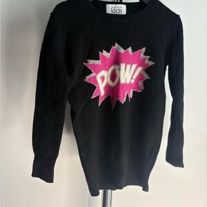 Autumn Cashmere Kids “POW!” Black Sweater | Size 2/3T | Comic Pop Knit